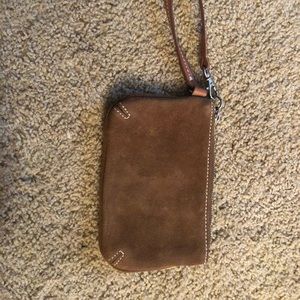 Aeropostale light brown suede wristlet